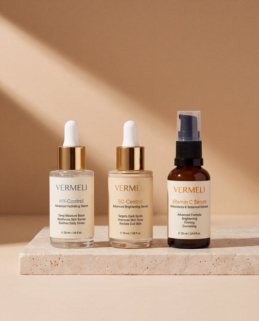 VERMELI The Brightening Set: HY-Control, SC-Control and Vitamin C serums